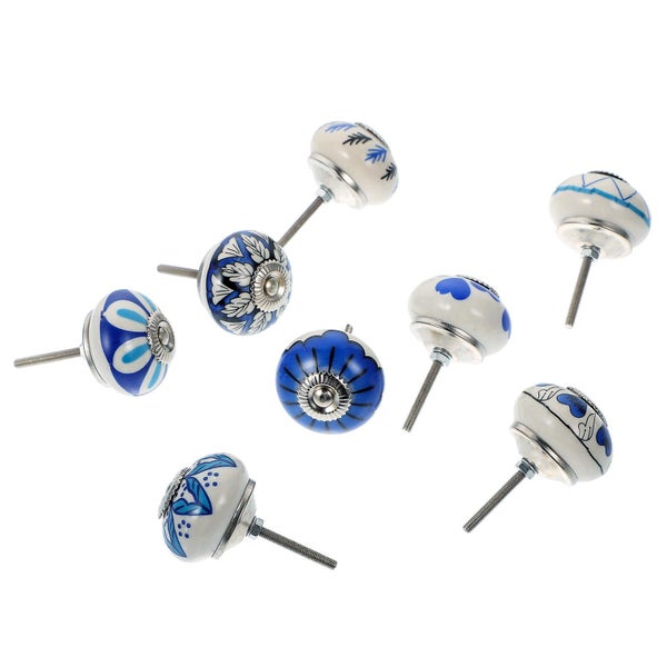 8 Pcs Round Vanity Tray Vintage Cabinet Knobs Porcelain Cabinet Knobs Ceramic D Carousel 1