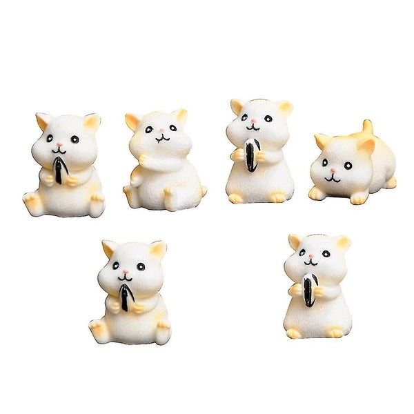 6pcs Mini Ornament Fashion Stylish Chic Succulent Landscape Adornment Hamster D Carousel 1