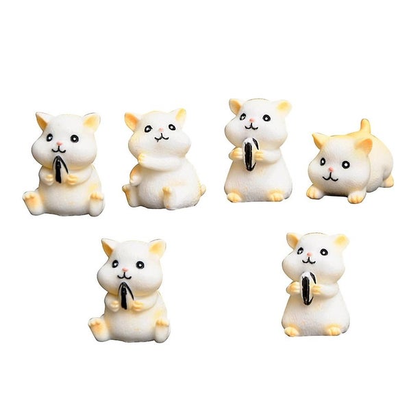 6pcs Mini Ornament Fashion Stylish Chic Succulent Landscape Adornment Hamster D Carousel 2