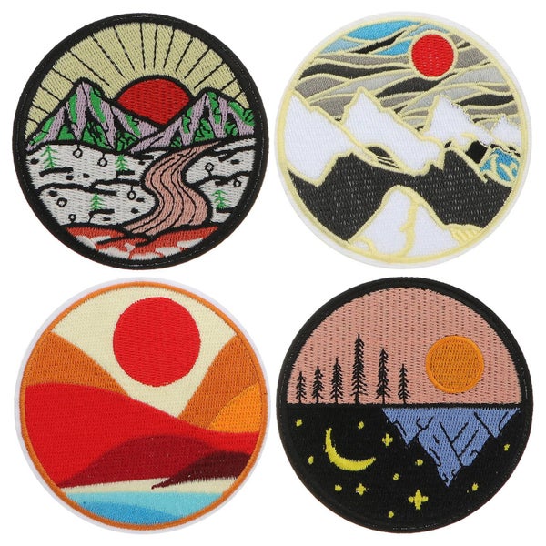 4pcs Diy Patches Sewing Patches Decorative Embroidered Repair Applique Carousel 1