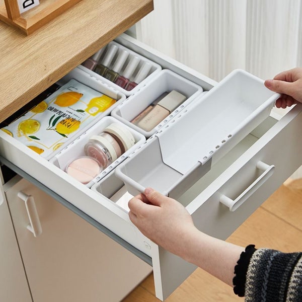 Expandable Cabinet/Desk Drawer Organizer-Adjustable Stackable Storage Box*Medium Carousel 1