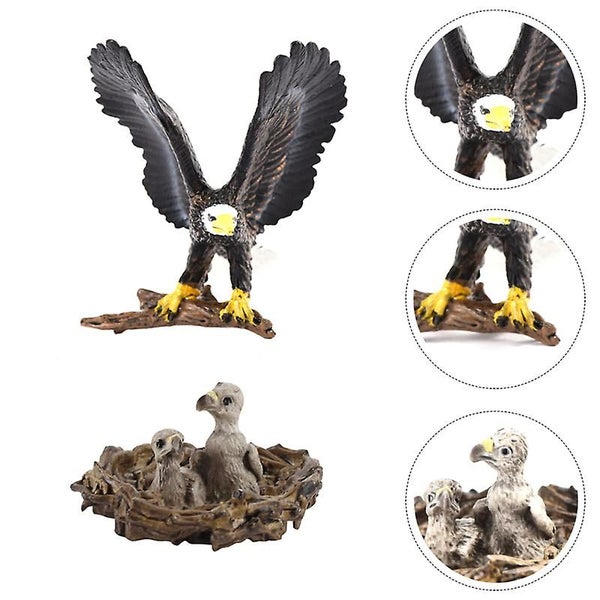 2pcs Simulated Animal Model Toys Imitated Eagle Model Ornaments Kids Educationa Carousel 4