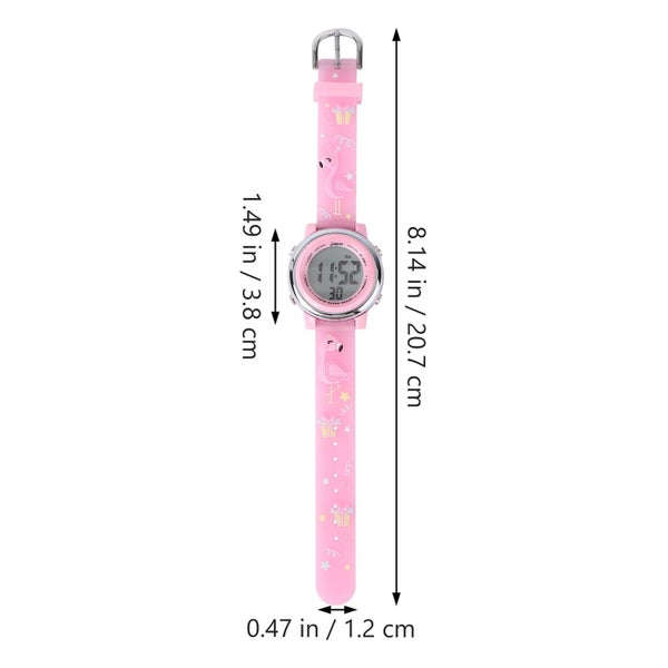 Kids Watches 3d Cartoon Waterproof 7 Color Lights Toddler Wrist Digital Watch Carousel 2
