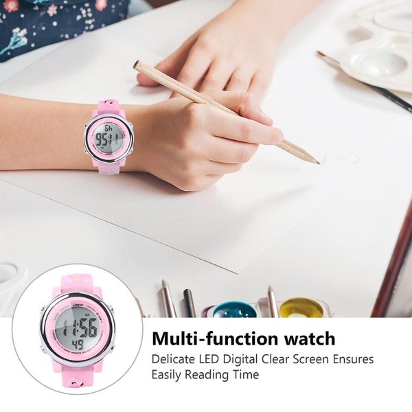 Kids Watches 3d Cartoon Waterproof 7 Color Lights Toddler Wrist Digital Watch Carousel 3