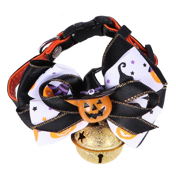 Halloween Dogs Collar Pumpkin Neck Strap Funny Pets Collar Necktie With Bells Carousel 1