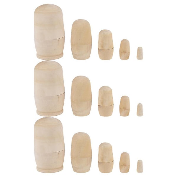 3 Sets Russian Gifts Nesting Doll Set Russian Dolls Paint Your Unpainted Babush Carousel 1