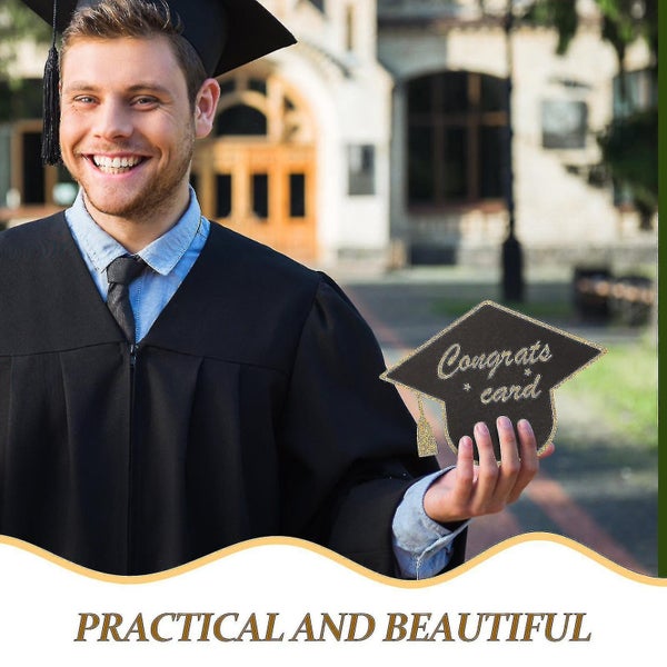 30pcs Graduation Cap Shape Greeting Cards Delicate Paper Gift Cards School Grad Carousel 5