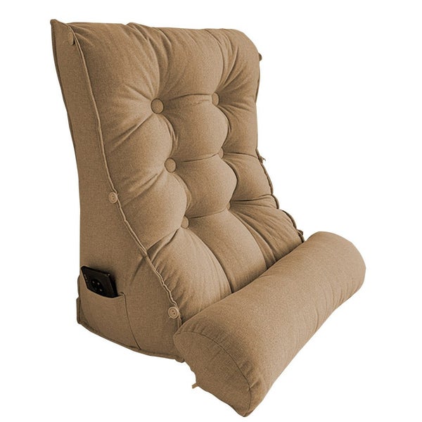 SOGA 45cm Khaki Triangular Wedge Lumbar Pillow Headboard Backrest Sofa Bed Cu... Carousel 1