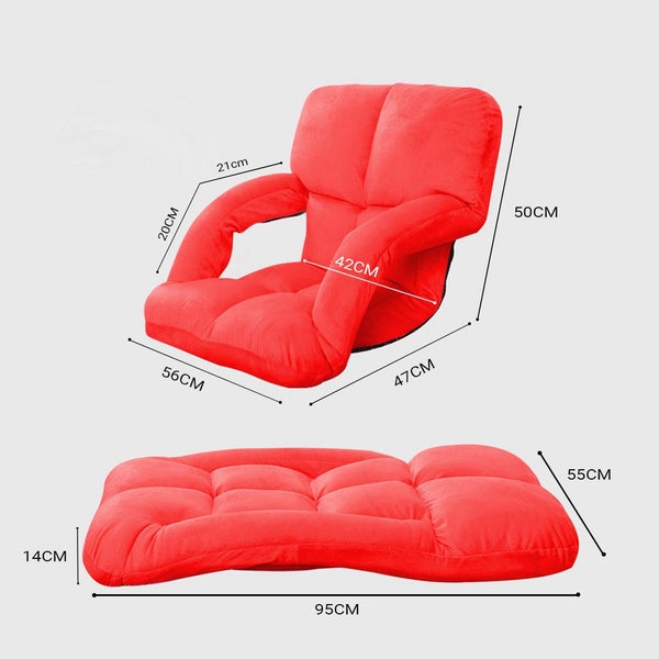 SOGA 4X Foldable Lounge Cushion Adjustable Floor Lazy Recliner Chair with Arm... Carousel 2