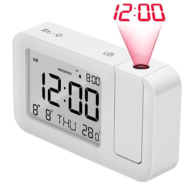 Ceiling Projection Alarm Clock With Backlit Display Date Indoor Temperature In Carousel 1