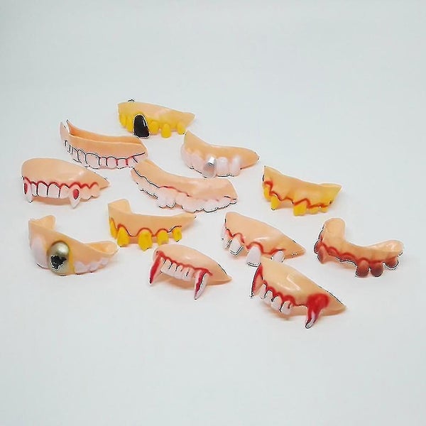 24 Pcs Makeup Toys False Teeth Gag Gift Vampire Teeth Ugly Teeth Ugly Fake Teet Carousel 2
