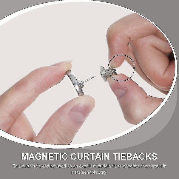 2 Pairs Magnetic Curtain Buckle Curtain Magnetic Tiebacks Curtain Clips Carousel 2