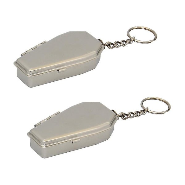 2pcs Ashtray Keychains Silver Keyrings Portable Ashtray Keyholder Carousel 1