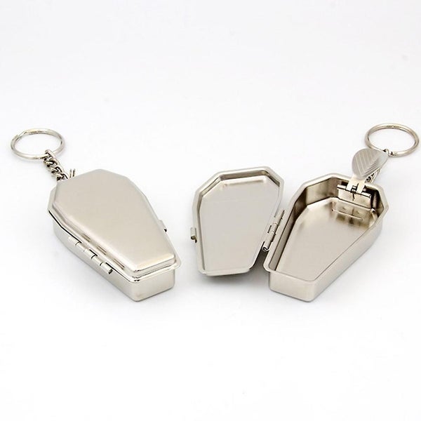 2pcs Ashtray Keychains Silver Keyrings Portable Ashtray Keyholder Carousel 2