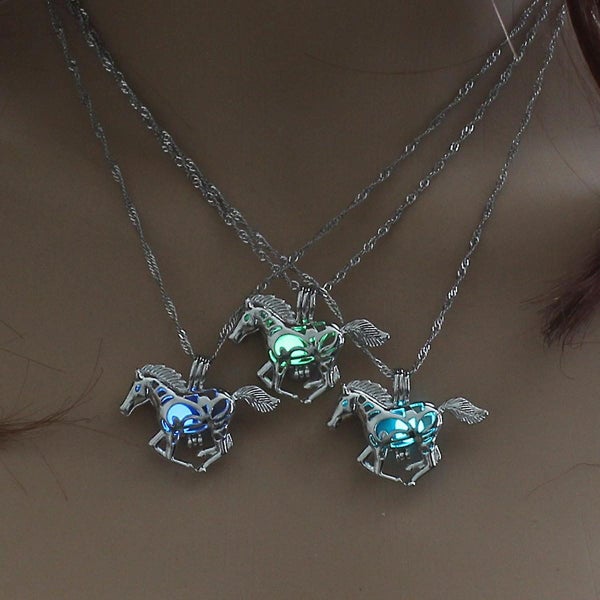 Horse Shape Necklace Luminous Pendant Jewelry Fashion Necklace Pendant Charm Ne Carousel 1