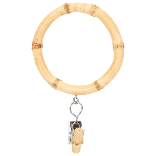 Natural Bamboo Drapery Eyelet Curtain Ring Hook Pin Hanging Ring Drapery Rod Lo Carousel 1