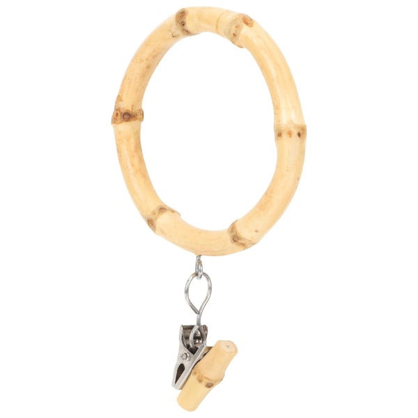 Natural Bamboo Drapery Eyelet Curtain Ring Hook Pin Hanging Ring Drapery Rod Lo Carousel 2