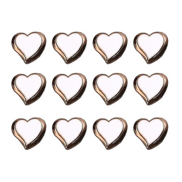 50pcs Alloy Heart Shape Button Clothes Overcoat Button Apparel Sewing Clothing Carousel 1