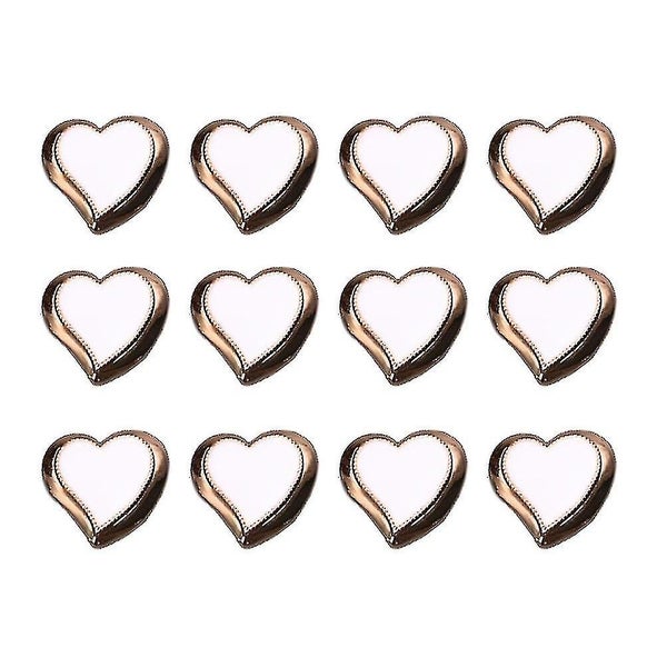 50pcs Alloy Heart Shape Button Clothes Overcoat Button Apparel Sewing Clothing Carousel 2