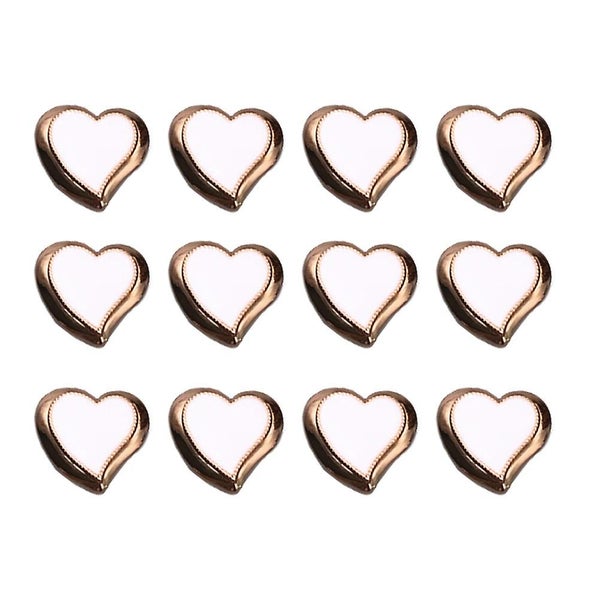 50pcs Alloy Heart Shape Button Clothes Overcoat Button Apparel Sewing Clothing Carousel 3