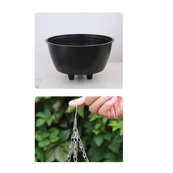 SOGA Red Medium Hanging Resin Flower Pot Self Watering Basket Planter Outdoor... Carousel 2