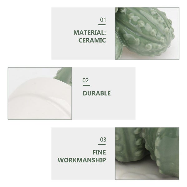1pc Simulated Cactus Adornment Indoor Bonsai Ornament Potted Plant Decor Green Carousel 4