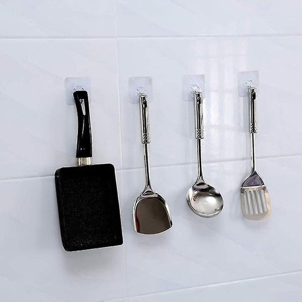 4 Pcs Wall Hooks Transparent Reusable Seamless Hooks Waterproof Self Adhesive H Carousel 2