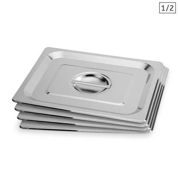 SOGA 4X Gastronorm GN Pan Lid Full Size 1/2 Stainless Steel Tray Top Cover Carousel 1