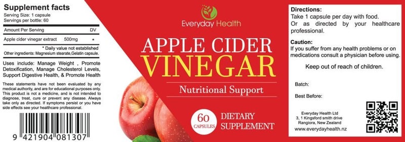 BULK BUY - 3 Bottles APPLE CIDER VINEGAR CAPSULES62979521695489111