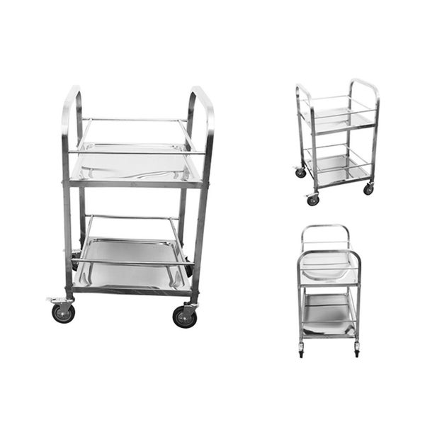 SOGA 2X 2 Tier 500x500x950 Stainless Steel Square Tube Drink Wine Food Utilit... Carousel 2