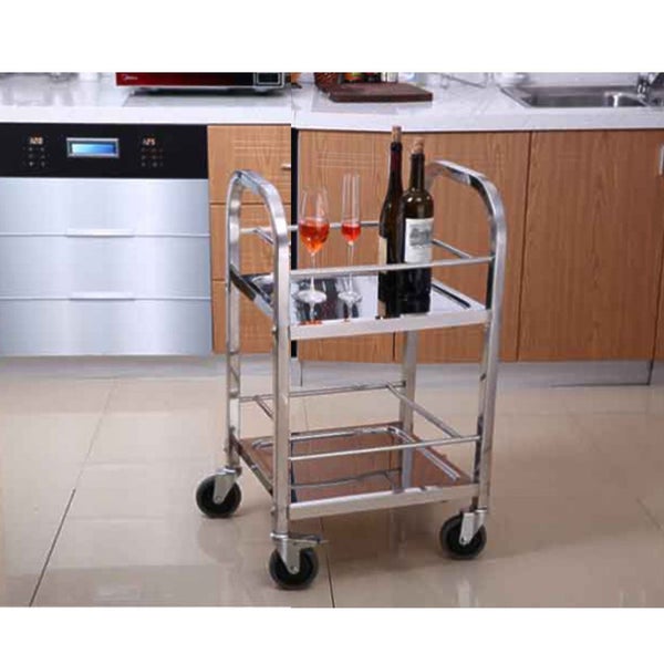 SOGA 2X 2 Tier 500x500x950 Stainless Steel Square Tube Drink Wine Food Utilit... Carousel 8