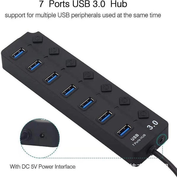 Usb Hub Aluminum Usb Hub 3.0 To 7 Port Usb 3.0 Power Strip With 5v/2a Carousel 4