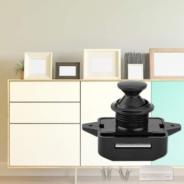 Set Of 5 Black Push Button Locks Keyless Knobs For Cabinet Door Locks For Ca Carousel 2