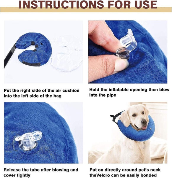 Inflatable Recovery Collar Comfortable Protective Collar For Dogs Cats Adjust Carousel 2
