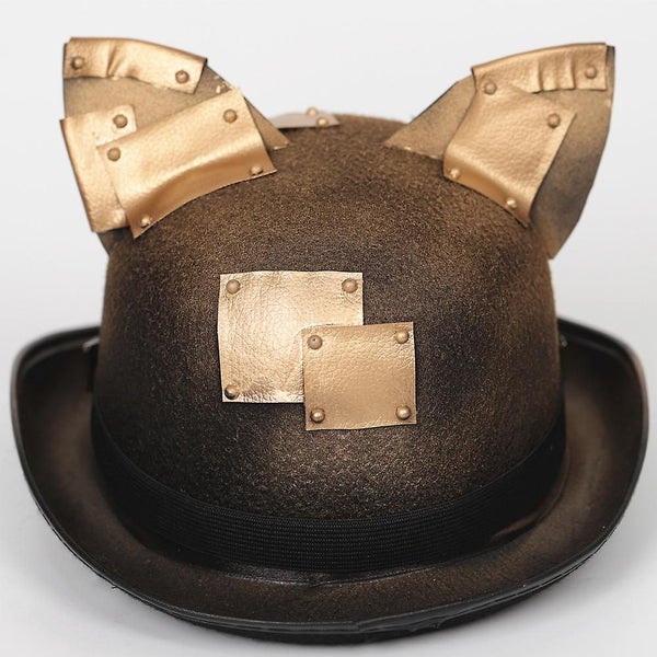 Women Cat Ears Steampunk Hat One Size Bronze Color Carousel 5