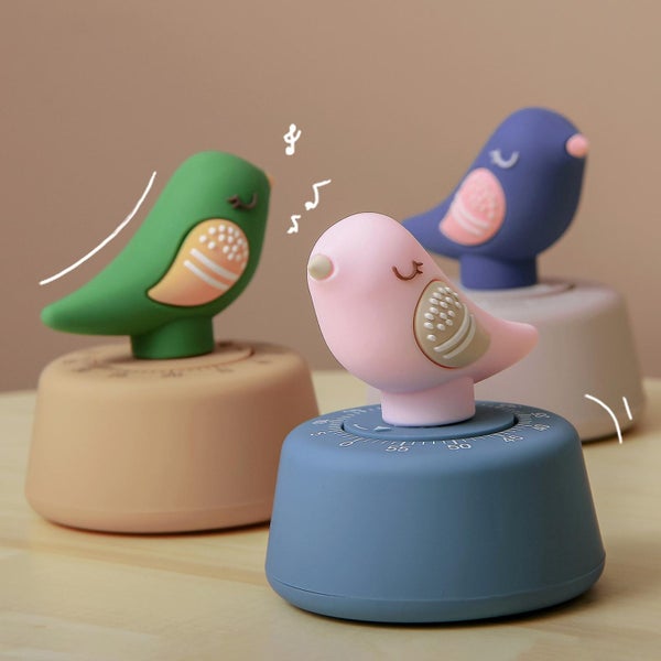 Rsoe Chirping Bird Countdown Student Learning Time Manager Kitchen Timer Mecha Carousel 2