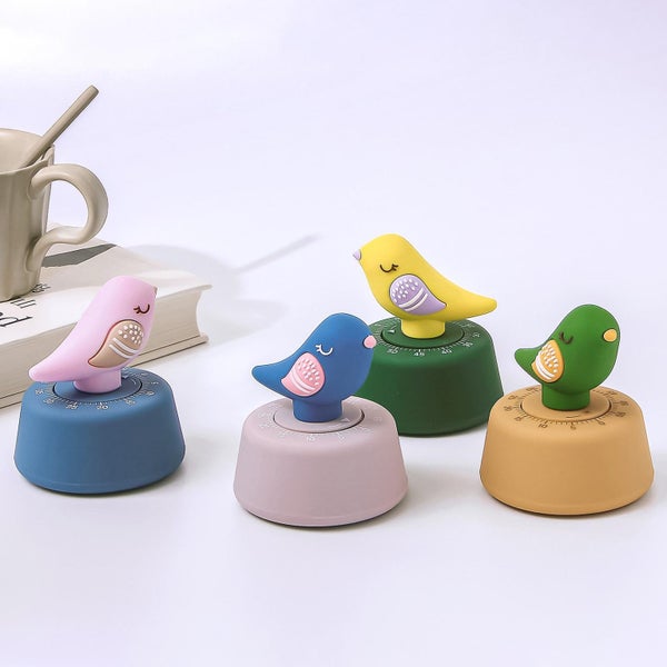 Rsoe Chirping Bird Countdown Student Learning Time Manager Kitchen Timer Mecha Carousel 5