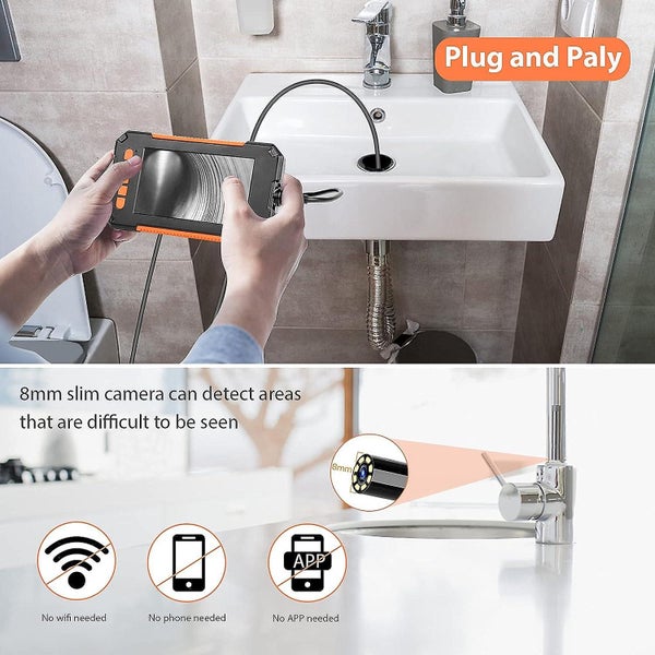 Borescope Camera 1080p Hd Endoscope Camera Pipe Inspection Camera 4.3 Inch L Carousel 2