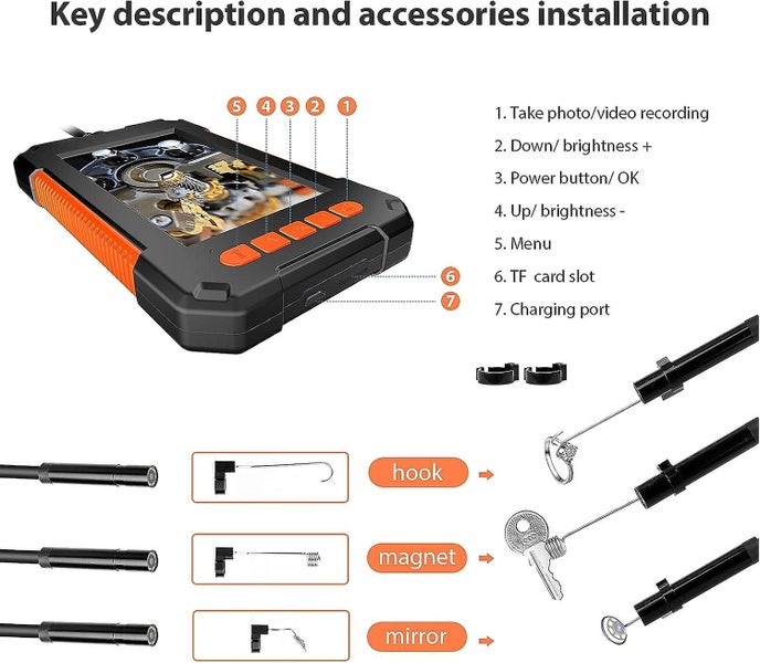 Borescope Camera 1080p Hd Endoscope Camera Pipe Inspection Camera 4.3 Inch L Carousel 5