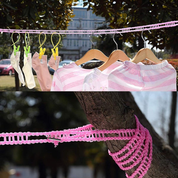 5m Expandable Washing Line Outdoor Camping Non-slip Portable Nylon Washing Lin Carousel 2