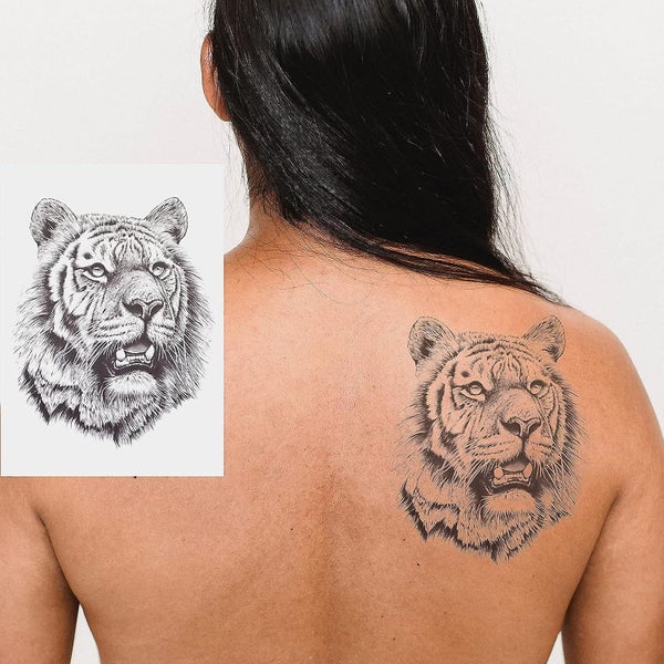 6 Sheets Temporary Tattoos Stickerstiger Lion Tattoo Stickerssheets Fake Bod62992598259073111