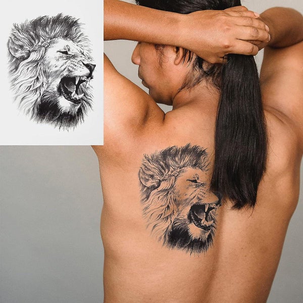 6 Sheets Temporary Tattoos Stickerstiger Lion Tattoo Stickerssheets Fake Bod62992598259073112
