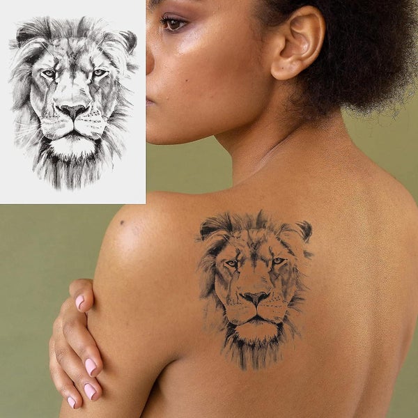 6 Sheets Temporary Tattoos Stickerstiger Lion Tattoo Stickerssheets Fake Bod62992598259073113