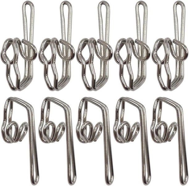 100 Pack Metal Curtain Header Tape Drapery Hooks Silver Carousel 1