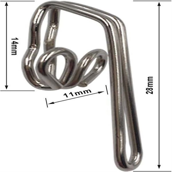 100 Pack Metal Curtain Header Tape Drapery Hooks Silver Carousel 2