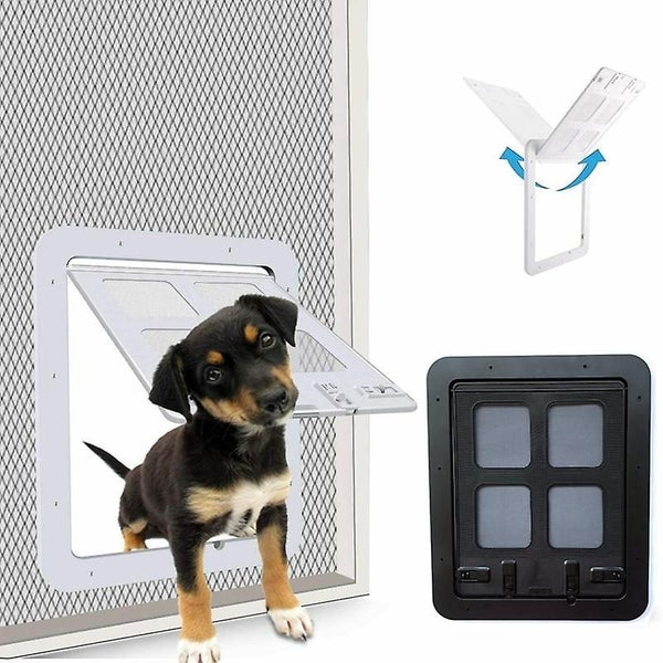 White Dog Screen Door external Size 29cm X 24cm Pet Screen Door With Lock F Carousel 2