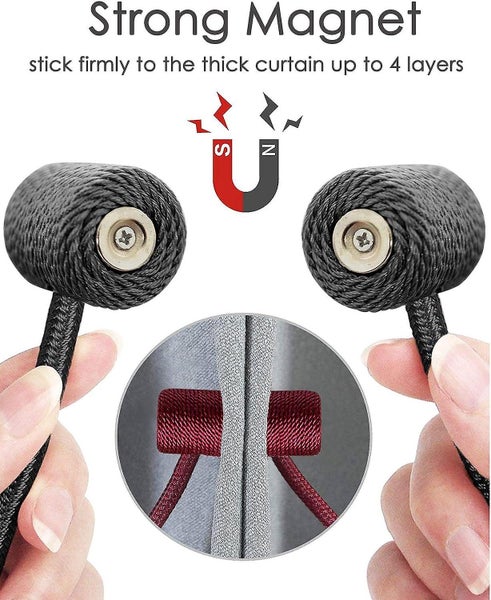 2 Packbeige Color Magnetic Curtain Tiebacks With Larger Magnet 16 Inch For B Carousel 2