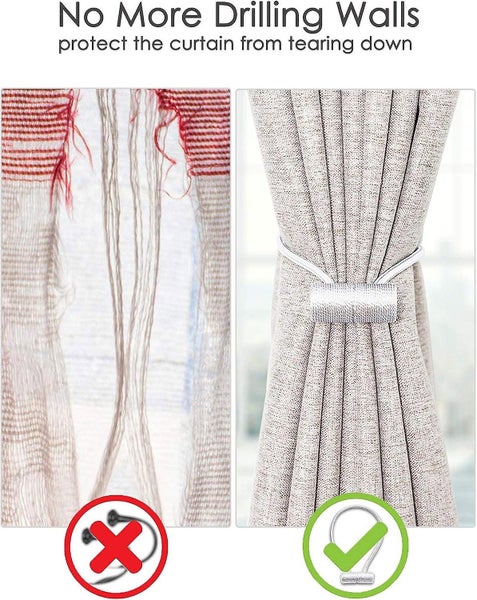 2 Packbeige Color Magnetic Curtain Tiebacks With Larger Magnet 16 Inch For B Carousel 5