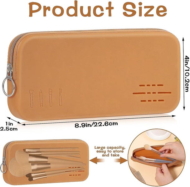 Travel Makeup Brush Holder Silicone Makeup Brush Organiser Zippered Pouch Ant Carousel 2