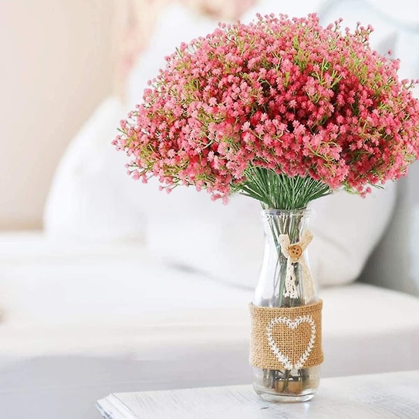 rose 6pcs Realistic Touch Artificial Baby's Breath Flower Bouquet For Weddin Carousel 2
